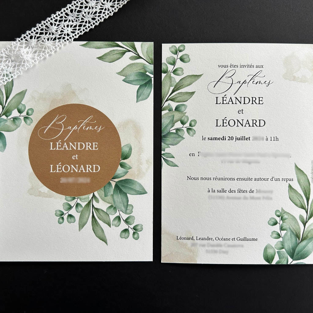 Baptême Léandre et Léonard